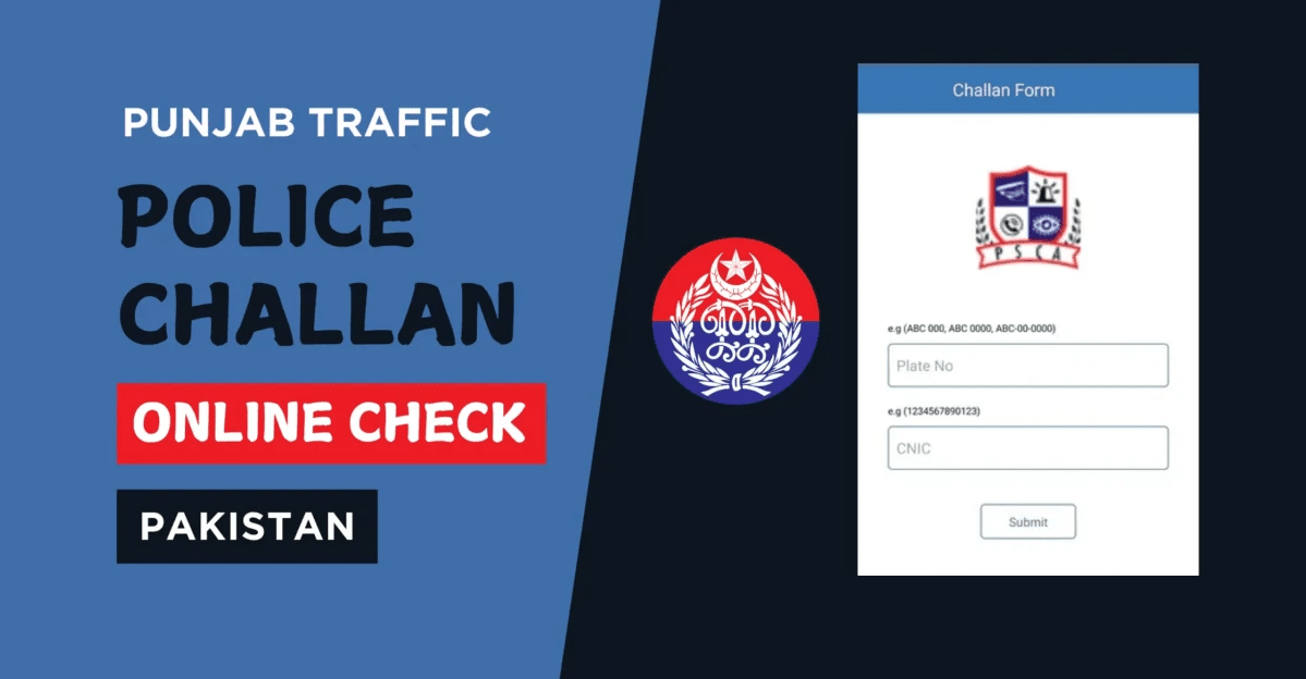 check Punjab traffic e-challan online by CNIC